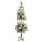 3ft. Pre-Lit Flocked Artificial Christmas Tree Topiary, Warm White LED Lights